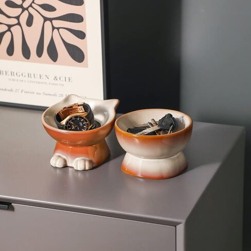 Nihow Elevated Cat Bowls,5 Inch Ceramic Raised Cat Food Bowl for Feeding in Kuwait