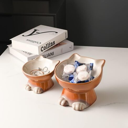 Nihow Elevated Cat Bowls,5 Inch Ceramic Raised Cat Food Bowl for Feeding in Kuwait
