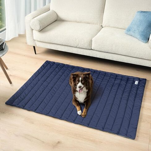 PetAmi Cooling Mat for Dog, Premium Pet Cooling Blanket for Crate Kennel, Indoor Cat Cool Sleeping Pad, Q-MAX Cold Sofa Couch Cover for Summer, Navy/Dusty Blue, Large (40x60) in Saudi Arabia