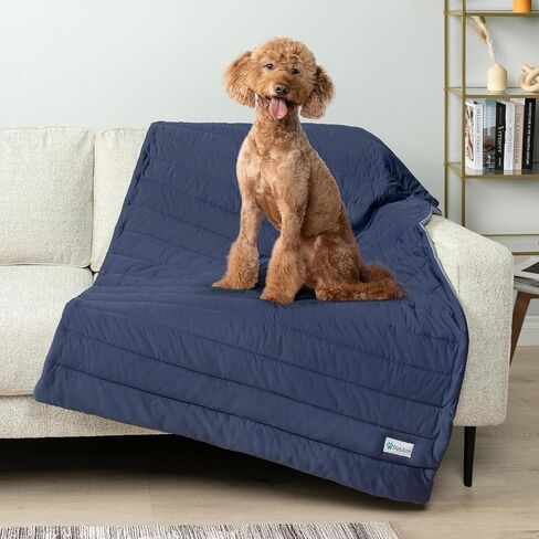 PetAmi Cooling Mat for Dog, Premium Pet Cooling Blanket for Crate Kennel, Indoor Cat Cool Sleeping Pad, Q-MAX Cold Sofa Couch Cover for Summer, Navy/Dusty Blue, Large (40x60) in Saudi Arabia