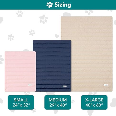 PetAmi Cooling Mat for Dog, Premium Pet Cooling Blanket for Crate Kennel, Indoor Cat Cool Sleeping Pad, Q-MAX Cold Sofa Couch Cover for Summer, Navy/Dusty Blue, Large (40x60) in Saudi Arabia