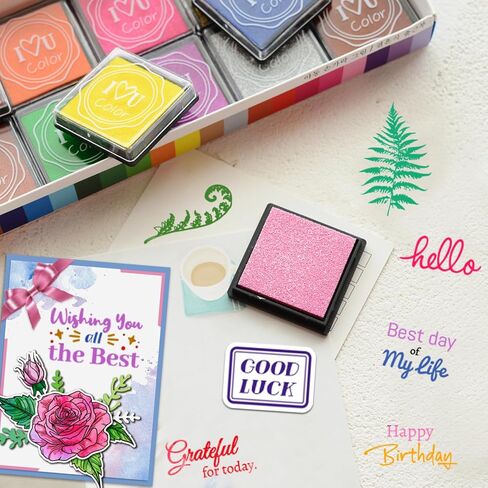 6 Sheets Words Clear Stamps for Card Making 20 Craft Ink Pad 6 Acrylic Stamp Block Tools with Grid Lines Silicone Stamp with Happy Birthday Bible Verse Greeting Bless Stamps Craft Supplies in Kuwait