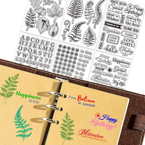 6 Sheets Words Clear Stamps for Card Making 20 Craft Ink Pad 6 Acrylic Stamp Block Tools with Grid Lines Silicone Stamp with Happy Birthday Bible Verse Greeting Bless Stamps Craft Supplies in Kuwait
