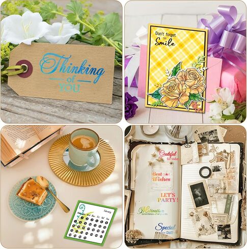 6 Sheets Words Clear Stamps for Card Making 20 Craft Ink Pad 6 Acrylic Stamp Block Tools with Grid Lines Silicone Stamp with Happy Birthday Bible Verse Greeting Bless Stamps Craft Supplies in Kuwait