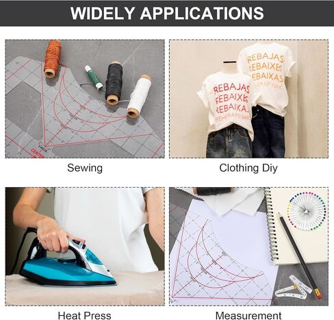 Tshirt Ruler Guide for Vinyl Alignment, Tshirt Measurement Tool for Heat Press in Vinyl, T Shirt Rulers to Center Designs, Tshirt Ruler Alignment Tool Placement, All-in-ONE T Shirt Ruler in Saudi Arabia