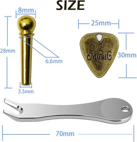 14 قطعة الغيتار الصوتية جسر دبابيس سلسلة أوتاد الغيتار السرج الجوز مع دبوس مجتذب مزيل صندوق الحديد تخزين يسهل حملها in Kuwait