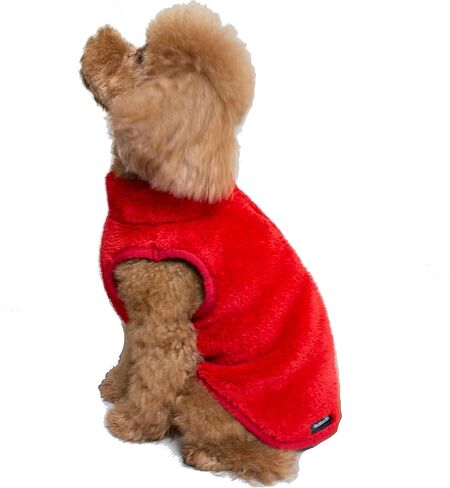 Pet Dog's Super Soft Warm Fleece Zip Up Unisex Vest Sweater for Small Dogs Pets Cats, Red, Large in Saudi Arabia