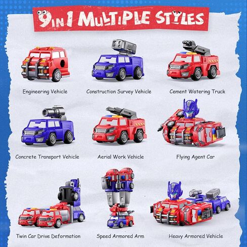 5 في 1 Magnetic Transform Fire Robot Toys Gifts for 3 4 5 5 Boy Boys Kids ، Easy DIY Assembly ، Magnetic Transfor Trucks Tarts for Boys ، Ideals 3 4 5 6 6 year Boy Birthday Gift in Kuwait