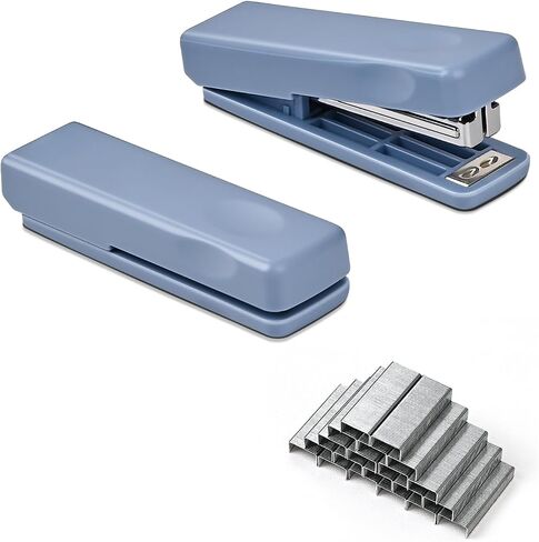 2PCS Mini Stapler مع 2000 Staples ، Staplers الصغيرة اللطيفة للمكتب ، 20 ورقة ، دباسة مجانية ، محمولة للمستلزمات المدرسية (Blue) in Saudi Arabia