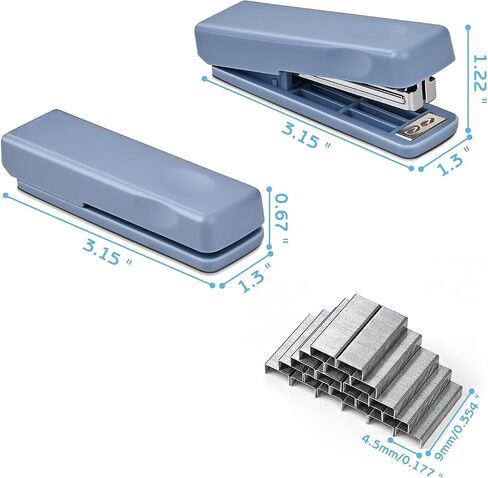 2PCS Mini Stapler مع 2000 Staples ، Staplers الصغيرة اللطيفة للمكتب ، 20 ورقة ، دباسة مجانية ، محمولة للمستلزمات المدرسية (Blue) in Saudi Arabia