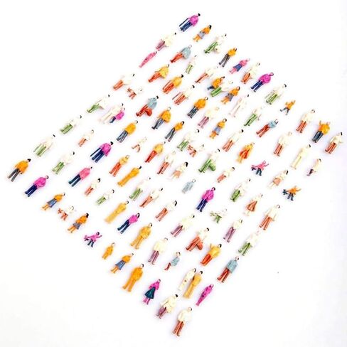 100 Pcs 1:100/1:150/1:75/1:50 Scale People Figures - ABS Building Model Passengers, Painted Train Scenery Figurines, Multicolor Mixed Poses for DIY Layouts (1:100) in Saudi Arabia