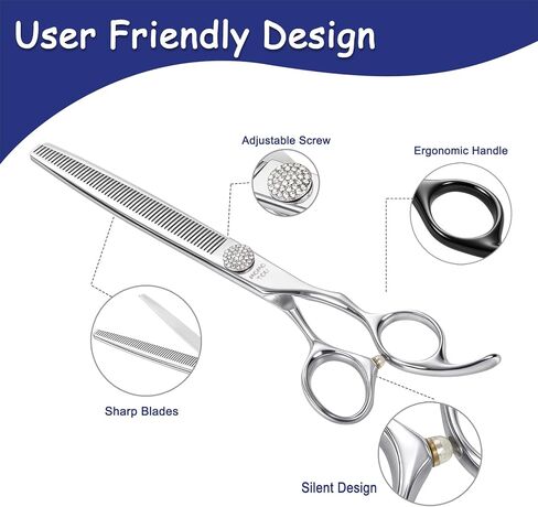 7 '' ترقق الكلاب مقص مع محاكاة الماس 440C من الفولاذ المقاوم للصدأ من السهل استخدام مقصات خلاط أليفة مصقول للحيوان in Kuwait