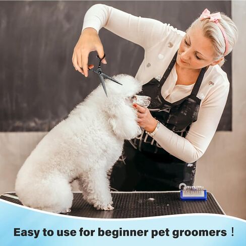 Dog Grooming Scissors,Black with Safety Round Tips,5 in 1 Curved Dog Scissors for Grooming,Professional Pet Grooming Shears Set for Dogs and Cats in Kuwait