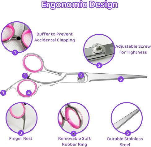 8-in-1 Dog Grooming Kit with Stainless Steel Scissors Professional Dog Trimmer for Grooming Ergonomic Curved Dog Grooming Scissors Perfect for Small and Large Dogs in Kuwait