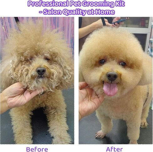 8-in-1 Dog Grooming Kit with Stainless Steel Scissors Professional Dog Trimmer for Grooming Ergonomic Curved Dog Grooming Scissors Perfect for Small and Large Dogs in Kuwait