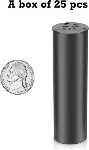 Coin Storage Tubes Set, 40 Pieces per Tube, Nickels, Black， a Box 25pcs in Kuwait