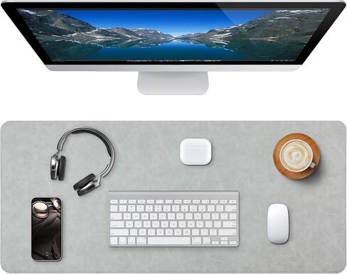 حامي حصيرة من الجلد الكبير ، 39 "× 17" ، وسادة مكتب ، ورسلة ، ووسادة فأر ألعاب ، وسادة فأر ألعاب XXL ، ووسادة طبقة المكتب المقاومة للماء ، ولوحة المفاتيح غير المنقولة للمكتب والمنزل (الأسود) in Kuwait