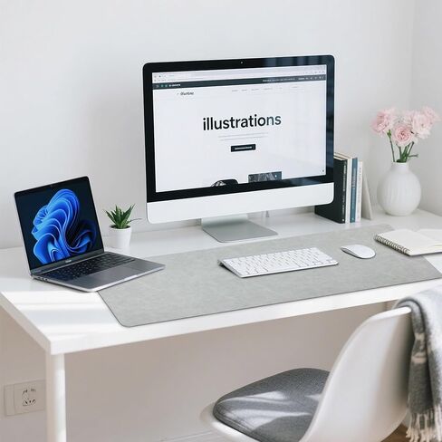 حامي حصيرة من الجلد الكبير ، 39 "× 17" ، وسادة مكتب ، ورسلة ، ووسادة فأر ألعاب ، وسادة فأر ألعاب XXL ، ووسادة طبقة المكتب المقاومة للماء ، ولوحة المفاتيح غير المنقولة للمكتب والمنزل (الأسود) in Kuwait