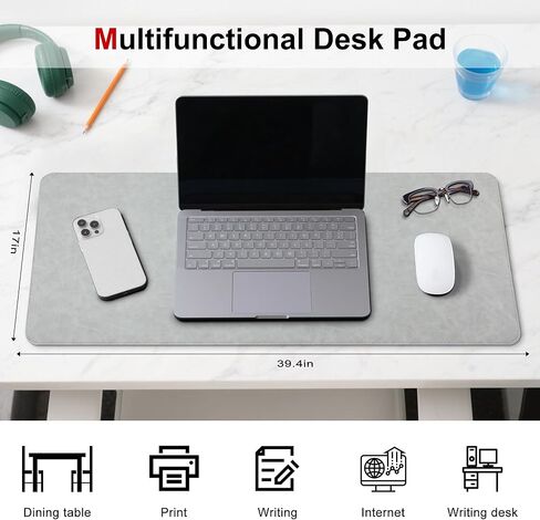 حامي حصيرة من الجلد الكبير ، 39 "× 17" ، وسادة مكتب ، ورسلة ، ووسادة فأر ألعاب ، وسادة فأر ألعاب XXL ، ووسادة طبقة المكتب المقاومة للماء ، ولوحة المفاتيح غير المنقولة للمكتب والمنزل (الأسود) in Kuwait