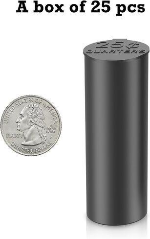 Coin Storage Tubes Set, 40 Pieces per Tube, Nickels, Black， a Box 25pcs in Kuwait