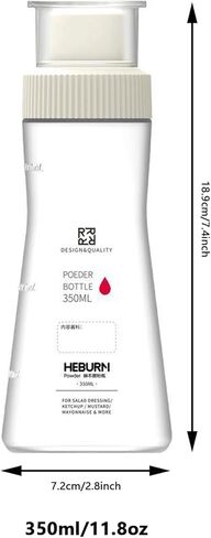 Plastic Powder Shaker with Lid, Uniform Discharge Hole Shaker, for Sifter Cocoa,Cinnamon Powder,Icing Sugar,Chocolate Coffee (11.8oz*3pcs) in Kuwait