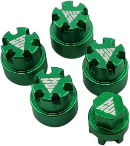 NHX RC Aluminum M2 Wheel Nut w/Dust Cover (4) for SCX24 -Green in Saudi Arabia