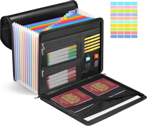 TAOZKAM 24 Pockets Accordion File Organizer,Multi-Pockets Expanding Filing Organizer with Labels,Portable Expanding File Folder for Letter A4 Files and More in Saudi Arabia