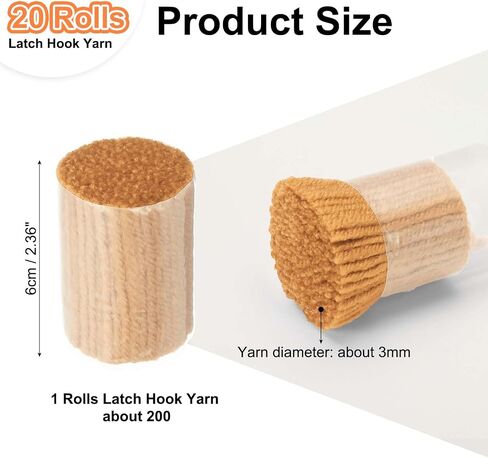 PATIKIL 20 Rolls Latch Hook Yarn, Latch Hook Kit Precut Rugs Yarn Making Crochet Bundles for Rug Adults Beginners Tapestry DIY Craft, Yellow Gold in Saudi Arabia