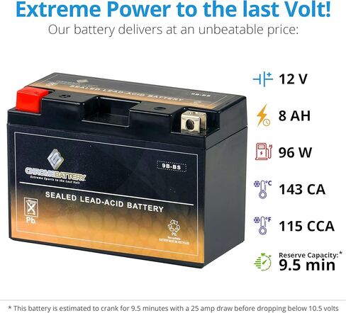 بطارية الكروم YB16CL-BS البديلة التقليدية للمركبات ATV، والمركبات المائية الشخصية، وUTV: 12 فولت، 1.9 أمبير، 19 أمبير، محطة صامولة ومسمار (T3) in Saudi Arabia
