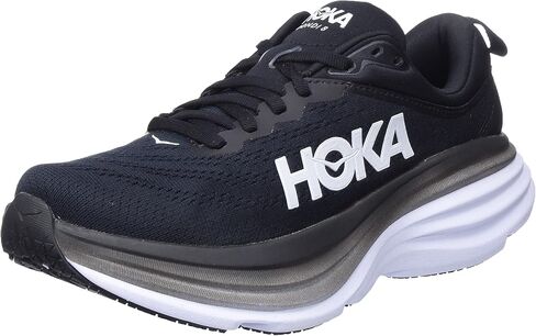 Hoka Women's Bondi 8 Sneaker, Black/White, 6 Wide in Saudi Arabia