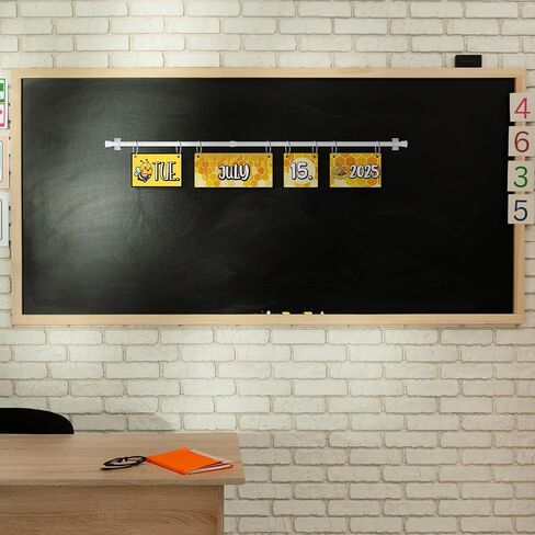 Flip Calendar Bulletin Board With With Holder Adlemable Display Holder يشمل 55 بطاقة تاريخ لزخارف جدار الفصل الدراسي قبل المدرسة (Chalkboard Brights) in Saudi Arabia