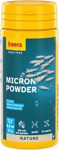 Sera Micron Powder 50ml (1,7 fl oz) | Ultra-Fine Fry Food with Krill & Spirulina for Fish & Amphibian Larvae | Free from Dyes & Preservatives | Supports Growth & Color in Saudi Arabia