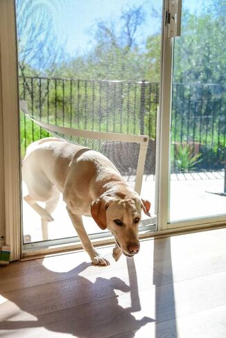 Screen Pet Door Conversion Kit | Doggie Door for Screen Door| Patio Screen, Sliding Glass Door Screen, Porch Screens | Convert Your Screen Into A Cat Door or Doggie Door for Screen Door, White Tape in Saudi Arabia