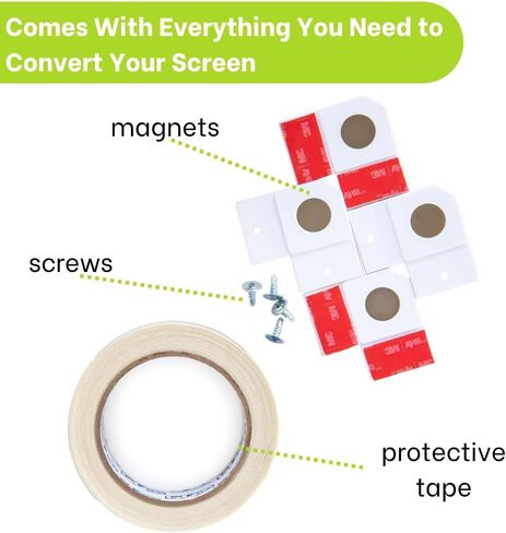 Screen Pet Door Conversion Kit | Doggie Door for Screen Door| Patio Screen, Sliding Glass Door Screen, Porch Screens | Convert Your Screen Into A Cat Door or Doggie Door for Screen Door, White Tape in Saudi Arabia