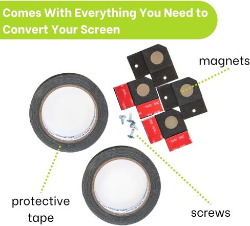 Screen Pet Door Conversion Kit | Doggie Door for Screen Door| Patio Screen, Sliding Glass Door Screen, Porch Screens | Convert Your Screen Into A Cat Door or Doggie Door for Screen Door, White Tape in Saudi Arabia
