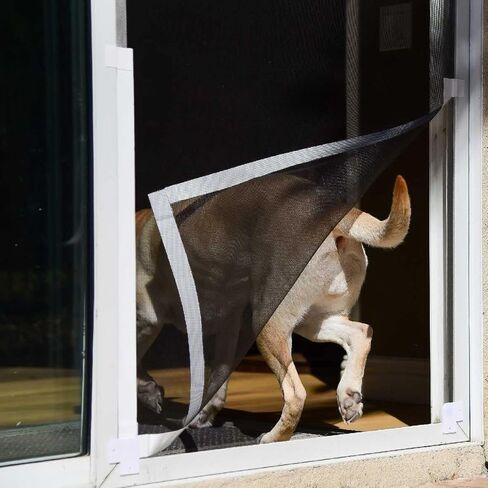 Screen Pet Door Conversion Kit | Doggie Door for Screen Door| Patio Screen, Sliding Glass Door Screen, Porch Screens | Convert Your Screen Into A Cat Door or Doggie Door for Screen Door, White Tape in Saudi Arabia