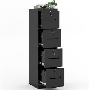 4 Drawer Metal File Cabinet with 4 Unique Locks Heavy Duty Locking File Cabinets Home Office Steel Filing Cabinet Vertical File Cabinets for Legal/Letter Size File,Assembly Required