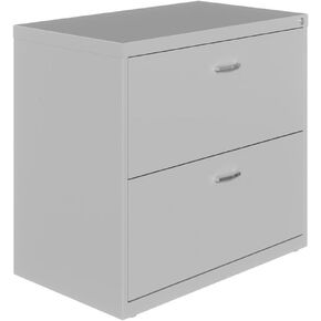 Hirsh Home Office Style Lateral File Cabinet 30 in. Wide 2 Drawer Arctic Silver, Fully Assembled