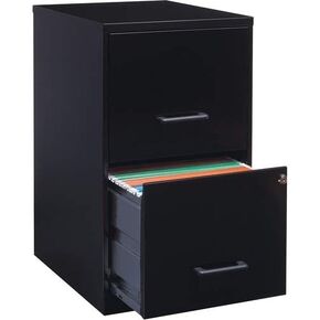 Lorell Soho 18 "2 -Drawer File Cabinet 14.3" × 18 "× 24" -درج السحب ، مقبض السحب ، تعليق الانزلاق -أسود