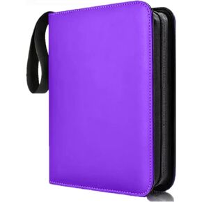 XL Jumbo Card Binder, Holds 100 Pockets XL Cards, Jombo Cards, Oversize Cards, Big Cards, 3 Rings with 50 Double Jumbo Card Sleeves (X-Large 5.9"x8.1") Random Color