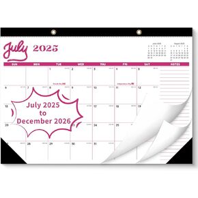 التقويم المكتبي 2025-2026 ، تقويم الجدار jxavo 2025 كبير الحجم 17 "× 12" يغطي يوليو 2025 - ديسمبر 2026 ، in Kuwait