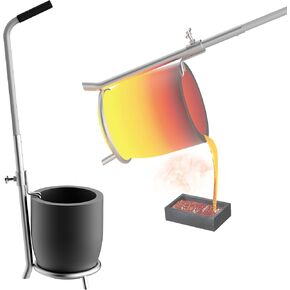 MMasters 15kg Hand-held Crucible Tongs Rack Set for Smelting Metal with a Silicon Carbide Graphite Crucible, for Melting Furnace Work, Melting Aluminum Copper Jewelry Casting Tools