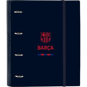 F.C. Barcelona Corporativa – 4 Ring Binder 35 cm with 100 A4 Sheets, Ideal for Children of Different Ages, Comfortable and Versatile, Quality and Strength, 27 x 3.5 x 32 cm, Navy Blue