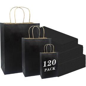 FACEBAG 90-Pack Brown Kraft Paper Bags with Handles Bulk, Assorted Sizes Gift Bags，Grocery，Retail，Party，Birthday，Shopping，Business，Goody，CraftMerchandise Take Out Sacks