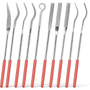 10Pcs Needle File Set Assorted Mini Diamond File Set Diamond Small File Sets Mini Metal Files Model Files Small Jewelry Stone Carving Tools for Metal Jewelers Glass Wood Carving Craft
