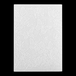 Framendino, 3D Embossing Folders Plastic Floral Embossed Template with Butterfly Flowers Leaves Textured Background for Scrapbooking Crafts Card Making