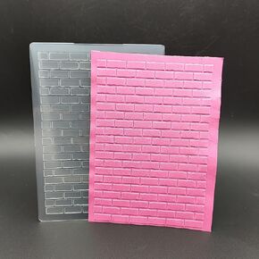 Plastic Embossing Folder A6 Size Christmas Brick Wall Paper Crafts Plastic Textured Impressions for Card Making Scrapbooking