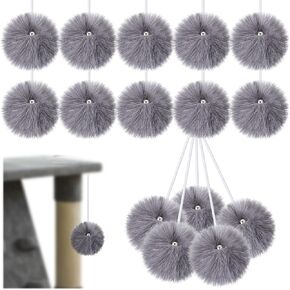 15 Pack Interactive Cats Toys Replacement Balls for Cat Trees Tower Kitty Dangling Toys with Bell Rope Kitten Scratching Post Tree Tower Replacement Ball Plaything Add Ons for Indoor Kitten
