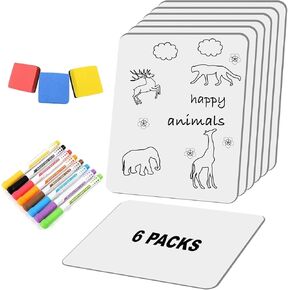 Small White Board, Dry Erase LapBoards 9''x 12'' Mini Board Double Sided Portable LapBoards for Students Teachers School Supplies (6 White Boards)