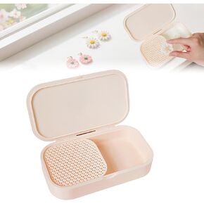 Cornstarch Tapper Box for Polymer Clay, Leak-Proof Snap-Lock Powder Container, Non-Stick Tool for Polymer Clay Cutters, Corn Starch Dipping Container for Clay Accessories